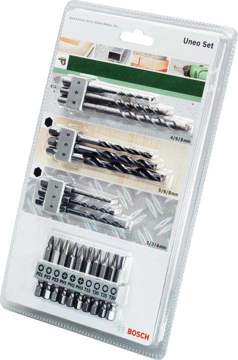 Bosch Zubehör Bohr und Bit-Set, Uneo Mixed, 19-teilig (6 mm, 8 mm, 4 mm)
