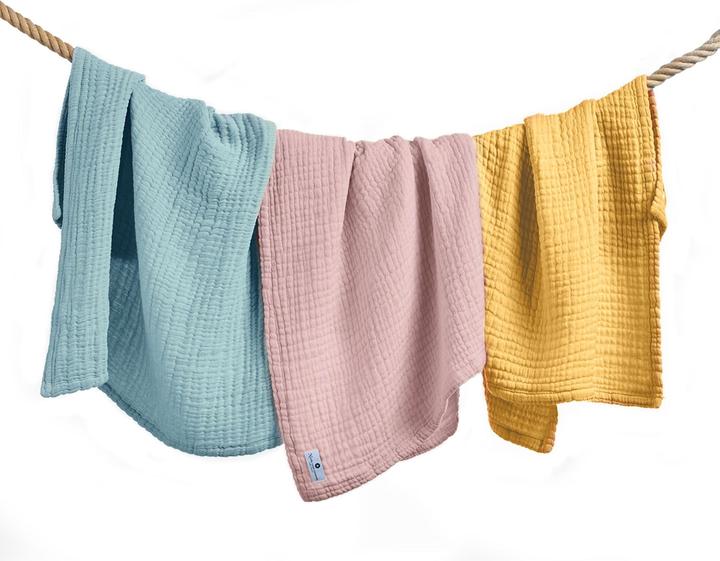 Actual product image nordic coast company 4 in 1 Baby Muslin Blanket Curry Yellow (80 cm, 80 cm)