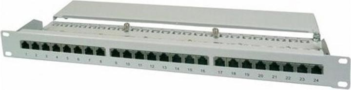 Actual product image Digitus CAT 6 Class E Patch Panel shielded 16-Port RJ45 8P8C LSA 1U Rack Mount Colour Grey RAL 7035