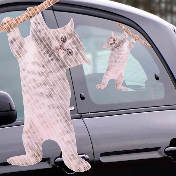 Actual product image Ride With Hanging Cat - Fenstersticker "Katze"
