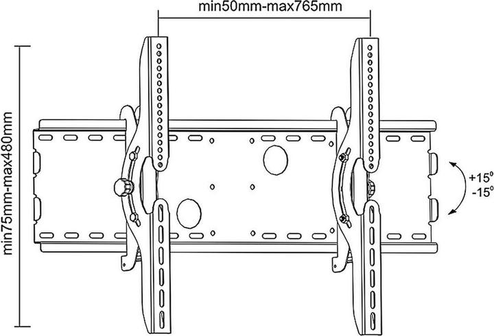 Actual product image Maclean PLASMA LCD LED wall bracket MC521 B Brackets (Wall, 70", 75 kg)