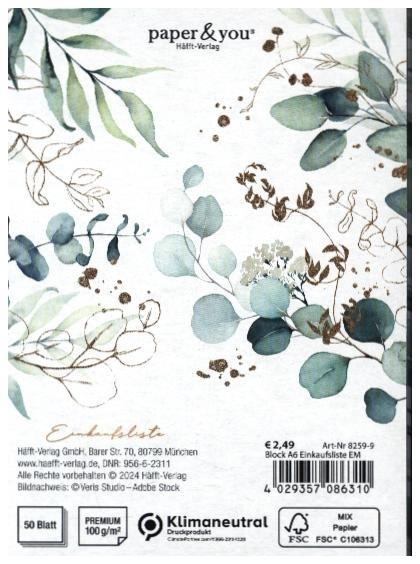 Actual product image paper&you pad.shopping.list.EM.8259-9 (A6, No binding)