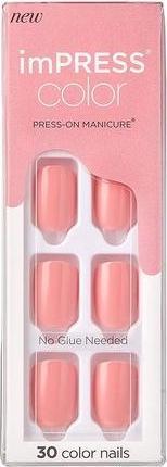 Immagine prodotto KISS Chiodi autoadesivi imPRESS Colore Pretty Pink 30 pezzi (L) (Unghie artificiali, Piuttosto rosa)