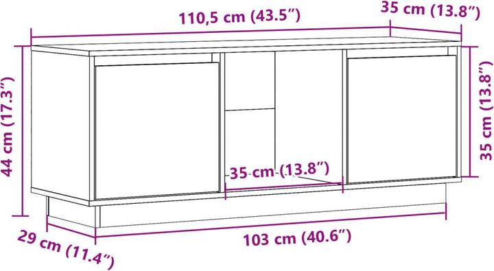 Produktbild VidaXL Vihaan (110.5 x 35 x 44 cm)