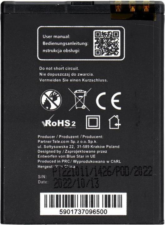 Akku Blue Star BLUE STAR Akku für NOKIA N97 Mini / E5 / E7-00 / N8 950 mAh
