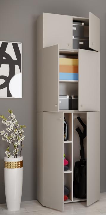 Actual product image VCM Holz Besen Putzschrank Lona mit Drehtüren Aufsatz (70 x 39 cm)