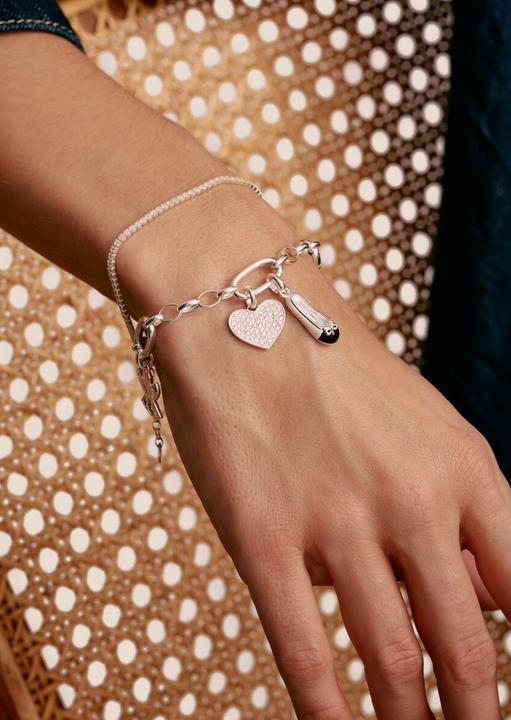 Immagine prodotto Thomas Sabo Charm-Armband mit drei Connect Links Silber (17 cm, Argento)