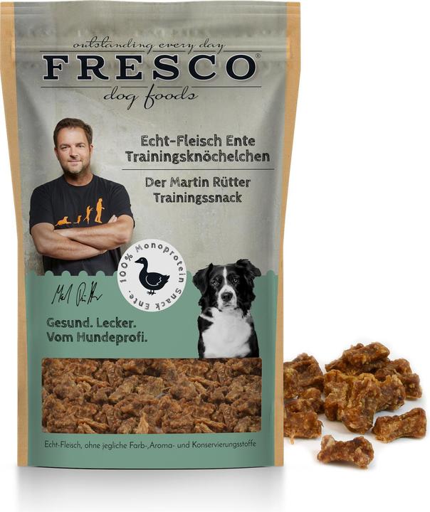 Produktbild Fresco Leckerli Martin Rütter Trainingsknöchelchen Ente, 150 g (Adult, 1 Stk., 150 g)