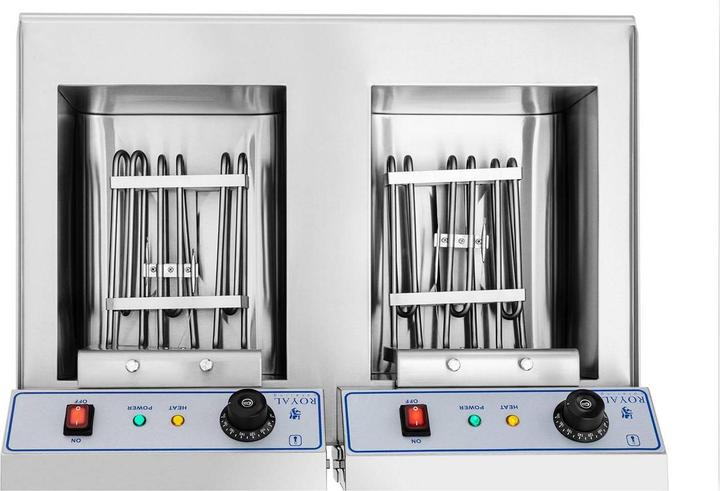 Produktbild Royal Catering Fritteuse Friteuse Fritöse Edelstahl Pommes Frittöse Öl Starkstrom 6000W Doppel