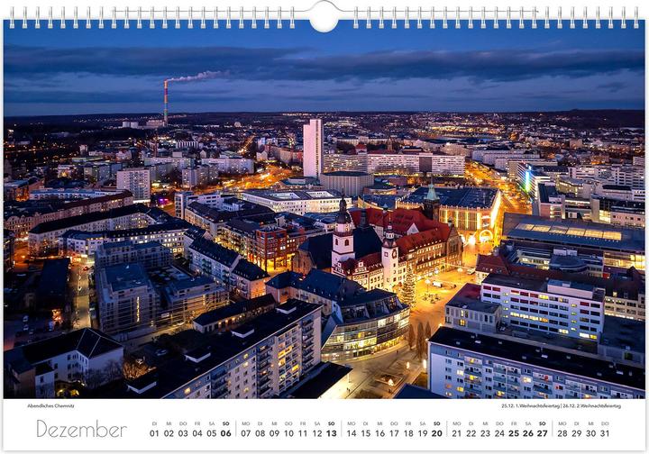 Image du produit Kalender Sachsen von oben 2026 - Luftaufnahmen (45 x 30 cm, Allemand)