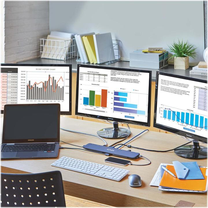 Produktbild Eaton USB-C Dock Triple Display 4K HDMI & DP VGA USB 3.2 Gen 1 USB-A/C Hub GbE 100W PD Cha (USB-C, 3 Ports)