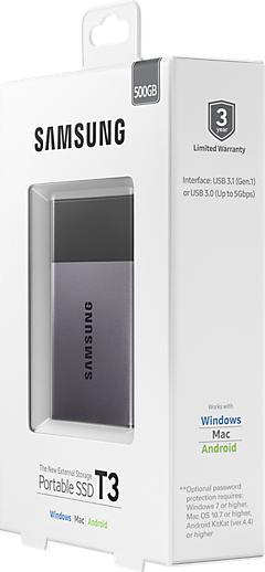 Image du produit Samsung SSD portable T3 (500 Go)