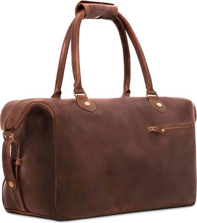 Buckle & Seam Leder Weekender Linwood Braun / (37 l, Handgepäck (bis 50l))