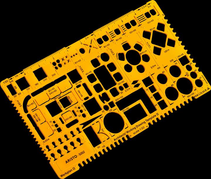 Actual product image Aristo Stencil architect 2 1:51 yellow (25.50 cm)