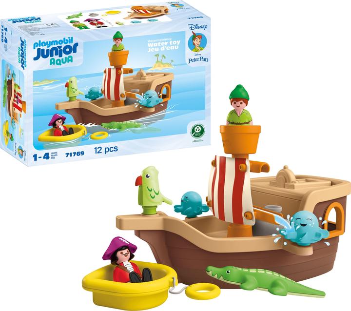 Image du produit Playmobil Disney : Bateau pirate de Peter Pan avec éclaboussures d'eau (71769, Playmobil Junior)