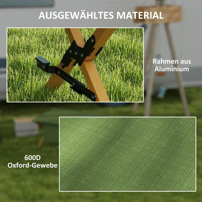Produktbild Swisshandel24 Sonnenliege Klappbar Gartenliegestuhl mit Seitentasche, Relaxliege Oxford, Dunkelgrün, 196x64x45cm (196 cm)