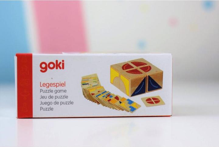 Actual product image Goki Wooden pattern Game Cube (German)