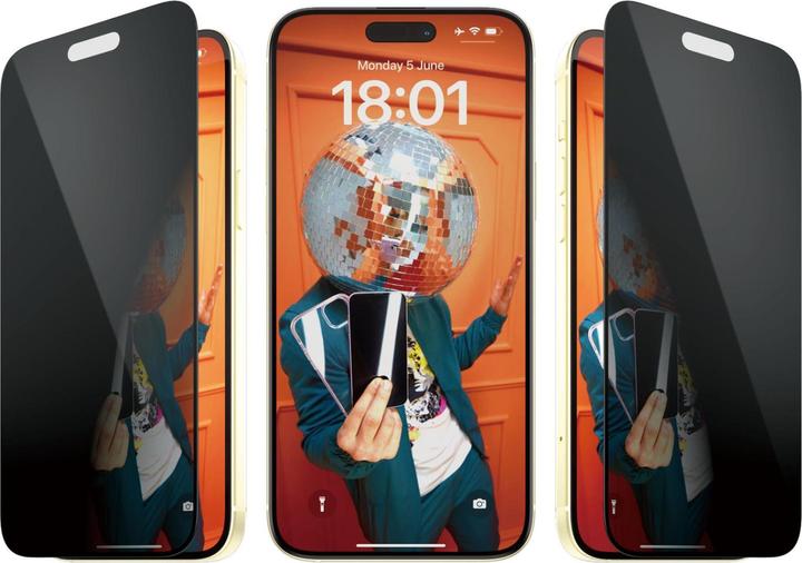 PanzerGlass Proteggi schermo privacy Ultra-Wide Fit (1 Pezzo/i, Apple iPhone 15 Plus)
