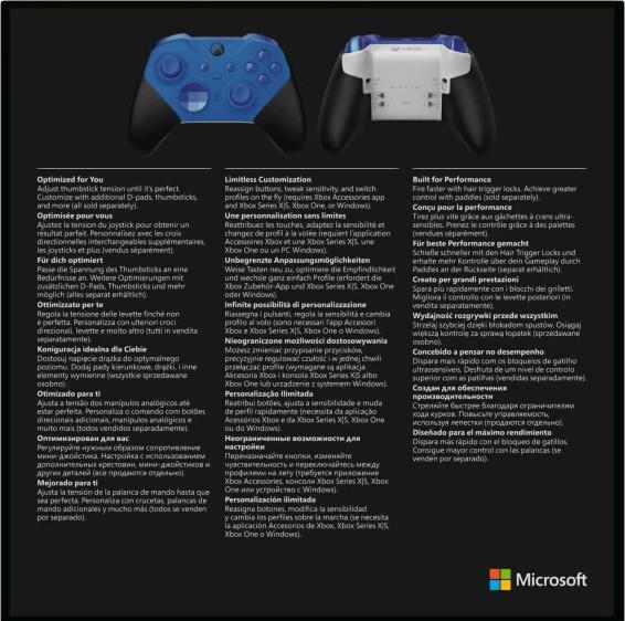 Immagine prodotto Microsoft Controller wireless Xbox Elite Serie 2 - Core Edition - Senza accessori (PC, Xbox Series X, Xbox One X, Xbox One S, Xbox Serie S)