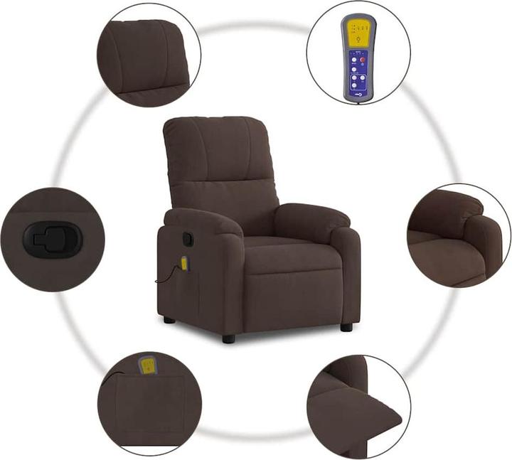 Produktbild VidaXL Massagesessel Braun Mikrofasergewebe,Farbe: Braun,Material