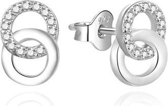 Agato Beautiful silver earrings with zircons AGUP3480
