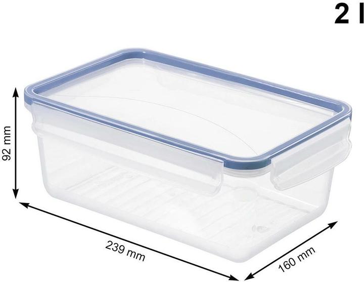 Image du produit Rotho Lot de 2 pots pour réfrigérateur 2 l CLIC & L horizon blue (2 l)