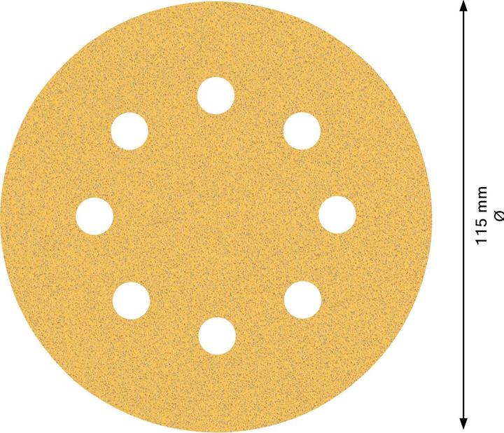 Image du produit Bosch Professional Zubehör EXPERT C470 Papier abrasif à 8 trous pour ponceuse excentrique, 115 mm, G 80, 5 pcs. (80)