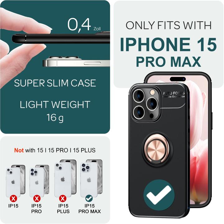 Image du produit Nalia Matte Ring Silicone Cover (Apple iPhone 15 Pro Max)