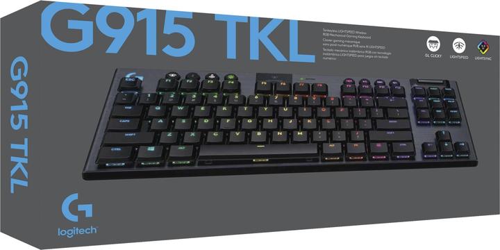 Produktbild Logitech G915 TKL Tenkeyless LIGHTSPEED Wireless RGB Mechanical Gaming Keyboard - CARBON - NLB - CENTRAL (BE, Kabelgebunden)
