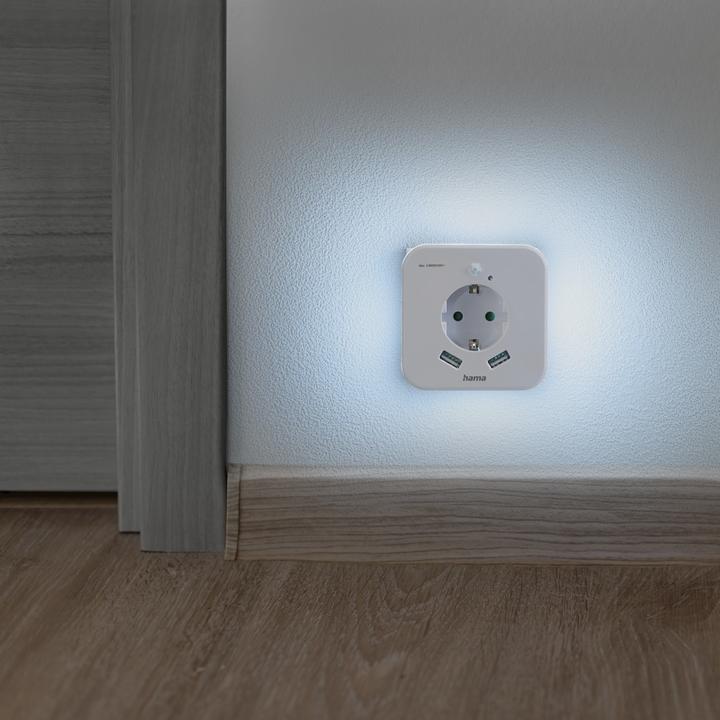 Produktbild Hama 00223498 LED-Nachtlicht mit Bewegungsmelder LED Tageslichtweiss Weiss