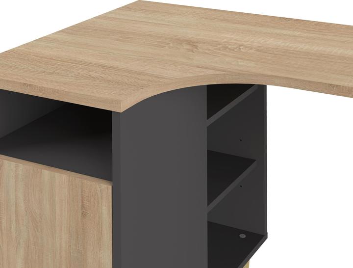 Actual product image Temahome Nook desk black and oak (120 x 67 cm)