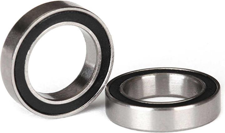 Traxxas ball bearings, black rubber sealed (12x18x4mm) (2)
