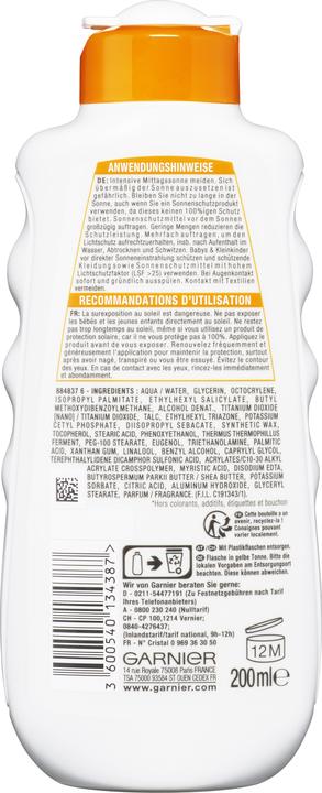 Actual product image Garnier Ambre Solaire Hydra 24h (Suntan lotion, SPF 30, 200 ml, 280 g)