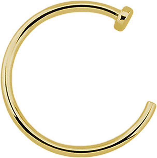 Star Piercing Nasenring offen vergoldet (ohne Messing, Titan G23)