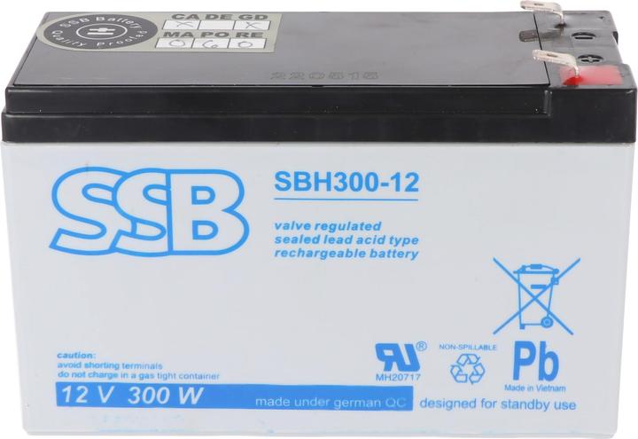 Produktbild SSB SBH300-12 12V 9Ah Bleiakku AGM Blei Gel Akku, mit Faston 6,3mm, ideal für Hochstrom-Anwendungen (12 V, 9 Ah)