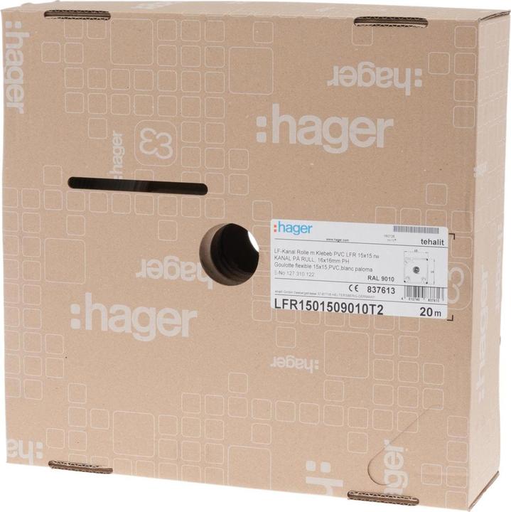 Image du produit Hager Tehalit canal à rouleaux LFR15015, 16x16mm, 20m (Conduit, 2000 cm)