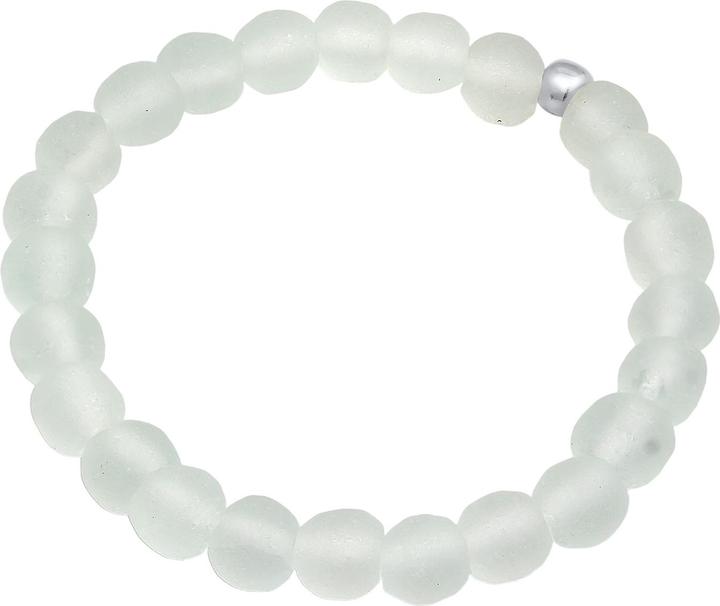 Elli Armband Glas Bead Matt Weiss 925 Silber (16 cm, Glas, 925er Sterling Silber, Plastik, Kein Schmuckstein)