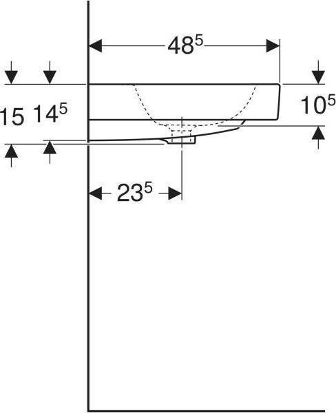 Produktbild Geberit Waschtisch iCon 75 cm wei 124075000 (480 mm, 750 mm)