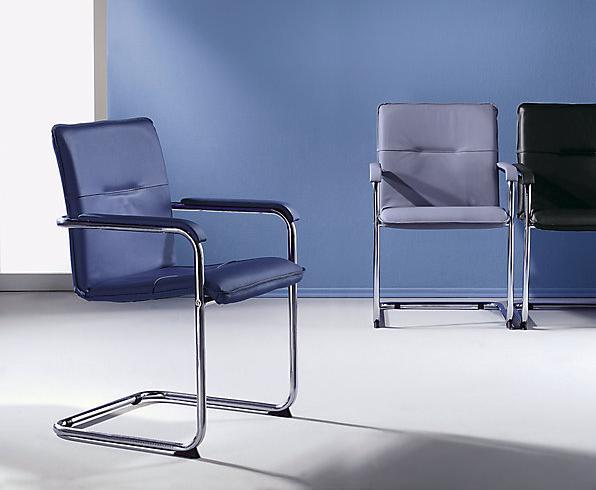 Immagine prodotto kaiserkraft Sedia a telaio oscillante con rivestimento in vera pelle