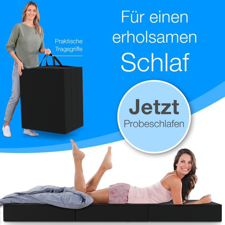 Immagine prodotto Bestschlaf Klappmatratze, 3-teilige Faltmatratze, Reisebett, Gästematratze (90 x 200 cm, Nucleo di schiuma)