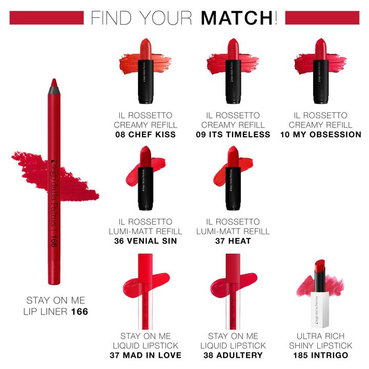 Actual product image Diego dalla Palma Stay On Me Lip Liner Wp 166 Red (166 Red)