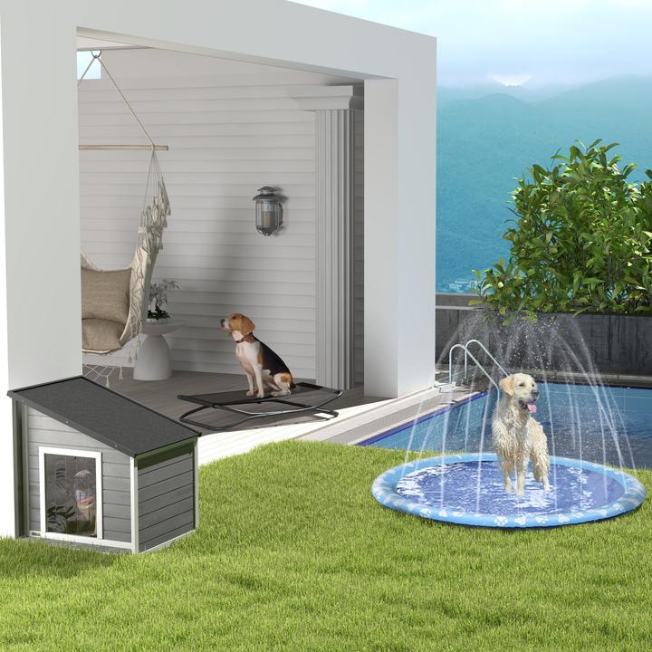 Actual product image PawHut Dog kennel with opening pitched asphalt roof (Dog house)
