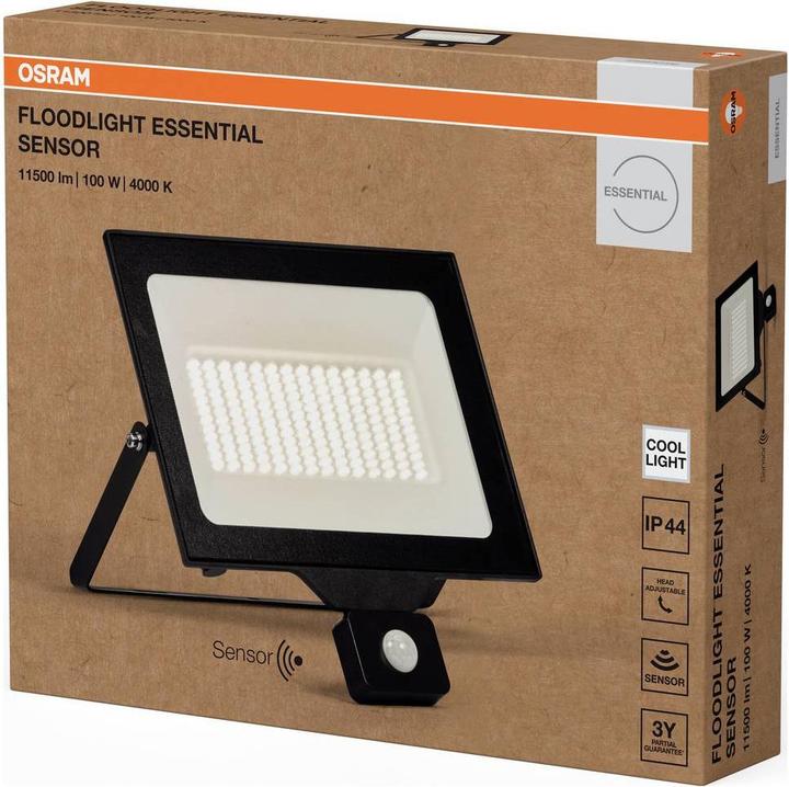 Produktbild Osram Floodlight Essential Sensor 100W 4000K 4099854429835 LED-Aussenstrahler mit (10000 lm, IP44)