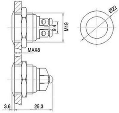 Actual product image Velleman Flat Stainless Steel Push Button Spst 1No