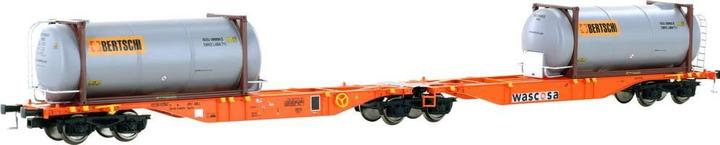 Actual product image Mehano 28401 HO Containerwagen Sggmrss'90 Bertschi der Wascosa Bertschi der Wasc (Track VI)