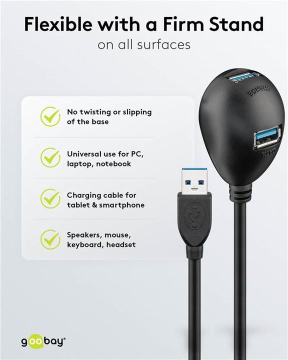 Image du produit Goobay USB A - USB A (1.50 m, USB 3.0)