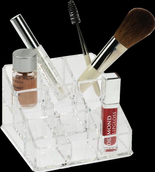 Actual product image Stand for lipsticks + nail varnishes, acrylic, empty 11.5 x 11.5 cm