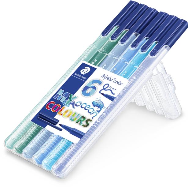 Produktbild Staedtler Box triplus mit 6 Ozean-Farben