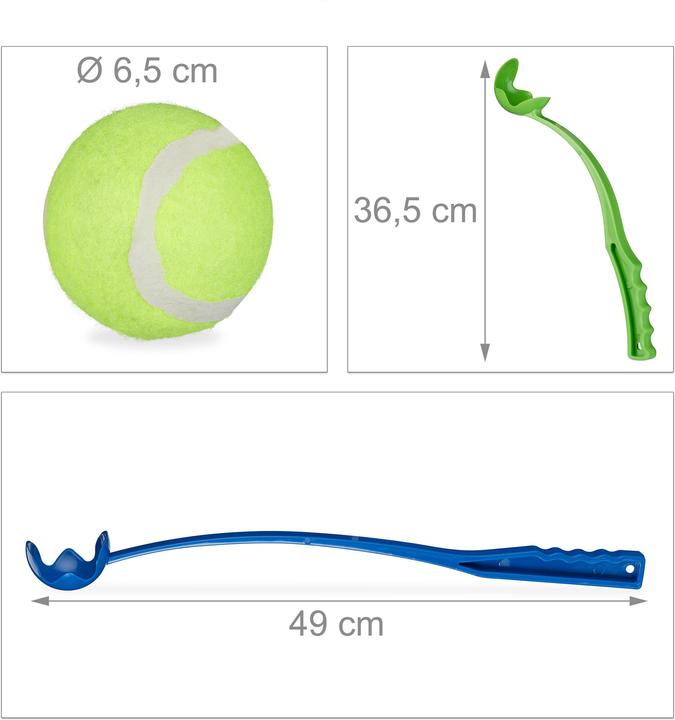 Actual product image Relaxdays 12-piece ball slingshot set (Ball toy dog)