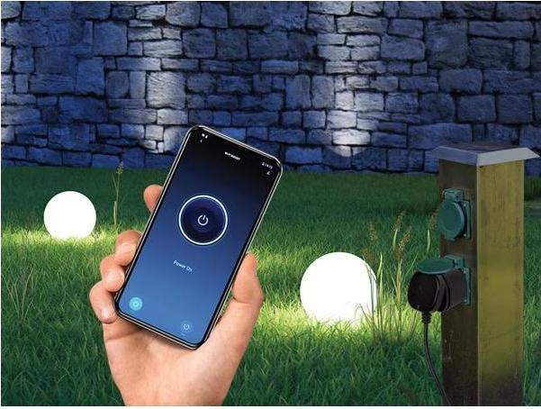 Produktbild Velleman Smart-Wi-Fi-Steckdose - Für Den Aussenbereich - Typ E (Französisches System)